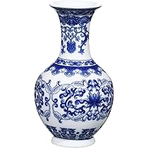 青とベージュの陶器花瓶 Amazon.co.jp: 深川製磁 花瓶 金葡萄文様 青 : ホーム＆キッチン