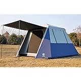 EVER ADVANCED Blackout 6 Person Camping Tent, Instant Cabin Tent for Family with Vestibule and Large Mesh Windows, 60s Easy S