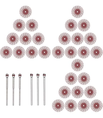 1Inch Radial Bristle Disc Kit Abrasive Brush 3mm Shank Detail Polishing Wheel 400grit - View #9