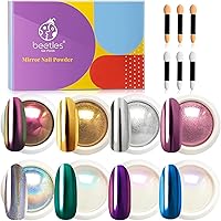 beetles Gel Polish Chrome Nail Powder Mirror Effect Holographic Aurora Iridescent Pearlescent Manicure Valentine's Day Nail A