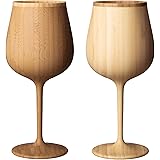 RIVERET リヴェレット ベッセル ワイングラス ブルゴーニュ 380ml ペア セット 竹製 食洗機対応 ホワイト/ブラウン RV-118WB