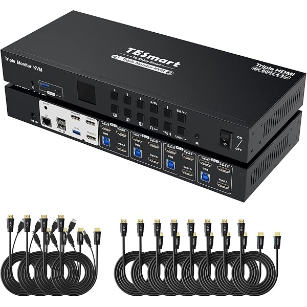 Amazon.co.jp: TESmart USB3.0 4入力4出力 KVMスイッチ HDMI+ 