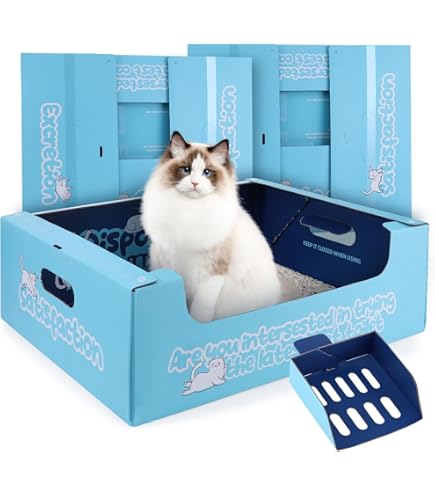 Cardboard Box Diy Cat Litter Tray Portable Litter Box Eco-Friendly