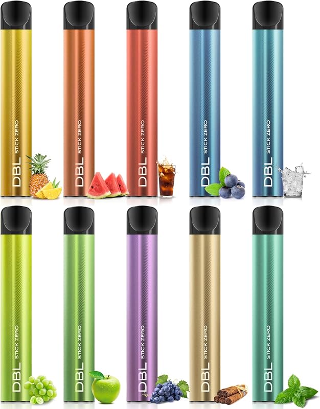 DBL 電子タバコ 使い捨て 持ち運び シーシャ 10本入り 15000回吸引可能 VAPE ベイプ 大容量 禁煙パイポ 爆煙 水蒸気タバコ 禁煙サポート ニコチンなし タールなし STICK ZEROシリーズ