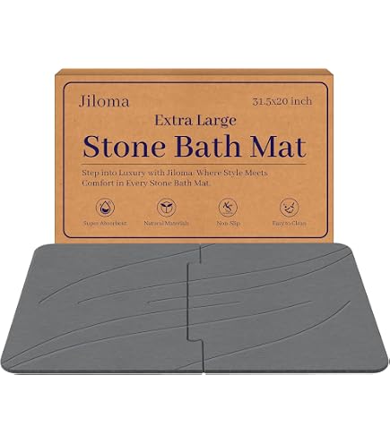 Large Stone Bath Mat, 30.2 x 23.5 Non-Slip Diatomaceous Earth Bath Mat, Ultra-Absorbent Quick-Drying Stone Drying Mat for Kitchen Bathroom Pet Bowl, Rollable & Foldable Stone Bath Mat, White XL Large Stone Bath Mat, 30.2 x 23.5 Non-Slip Diatomaceous Earth Bath Mat, Ultra-Absorbent Quick-Drying Stone Drying Mat for Kitchen Bathroom Pet Bowl, Rollable & Foldable Stone Bath Mat, White XL