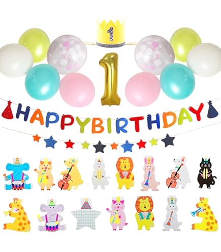 Amazon.co.jp: 動物 誕生日 飾り付けセット アニマル バースデー