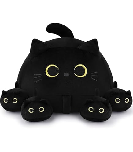 Amazon.co.jp: SQEQE 黒猫ぬいぐるみ 黒猫ぬいぐるみ 4匹のかわいい
