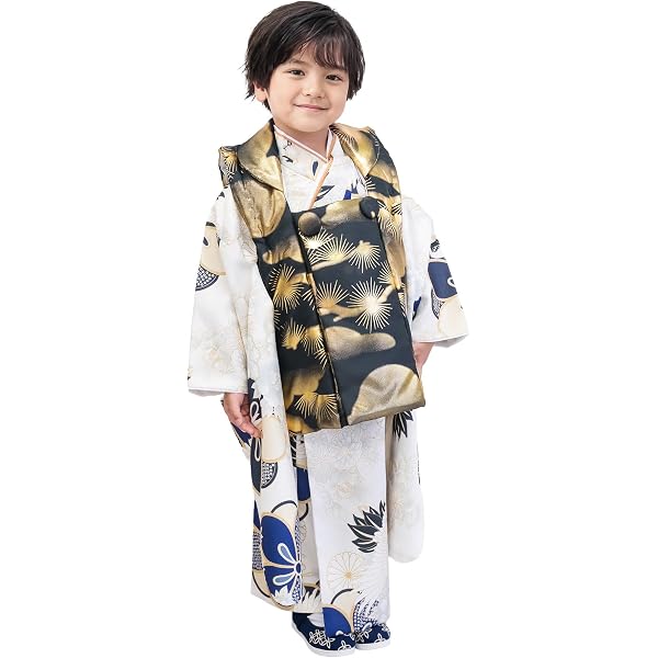 Amazon | [京都室町st．] 七五三 男の子 3歳 被布セット 絵羽柄の被布