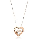 Amazonコレクション スターリングシルバー AAA キュービックジルコニア 祖母 ダブルハートペンダントネックレス 17.5インチ