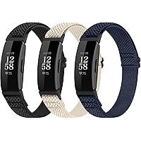 Huamanlou Adjustable Elastic Nylon Sport Bands Compatible with Fitbit Inspire 3/Inspire 2/Inspire/Inspire HR/Ace 2/Ace 3, Sof