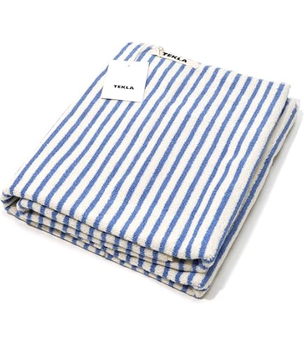 Amazon｜[テクラ] バスタオル ブルー/ブラック BLUE & BLACK 70×140 TT