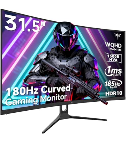 Amazon.co.jp: KTC 32 inch Curved Gaming Monitor, 165Hz 1ms MPRT
