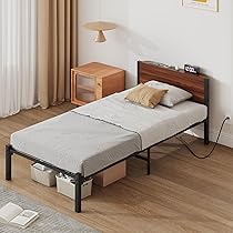 Amazon｜LunarLight スチールパイプベッド ベッドフレーム 幅97.5奥行