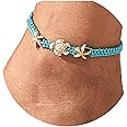 Yokawe Boho Anklets Bracelets Blue Turtle Starfish Anklet String Bracelet Summer Beach Waterproof Barefoot Sandals Foot Jewel