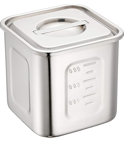 Amazon｜18-8深型角キッチンポット 8cm AKK06008｜保存容器