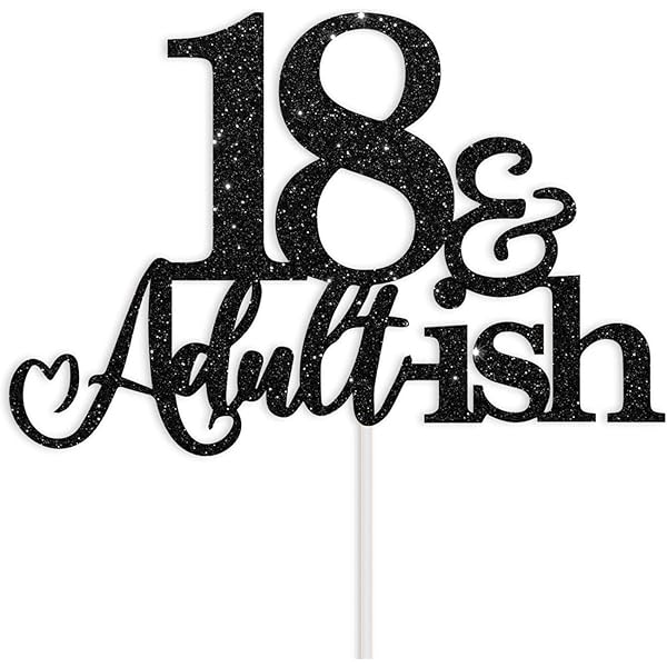 18. Geburtstag Tafelaufsatz Sticks – „Time To Adult“ & „Cheers To 18 Years“, 12 Stück, Schwarz