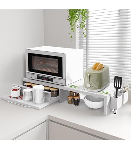 レンジラック ホワイト 幅50×奥行40.5×高10.8cm レンジ下収納 Amazon.co.jp: シービージャパン レンジラック 【完成品】 ホワイト 幅