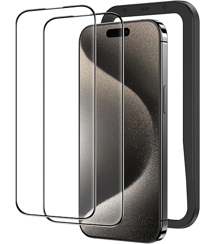 Amazon | NIMASO 縁が割れにくい iPhone15Pro 用 全面保護 ガラス