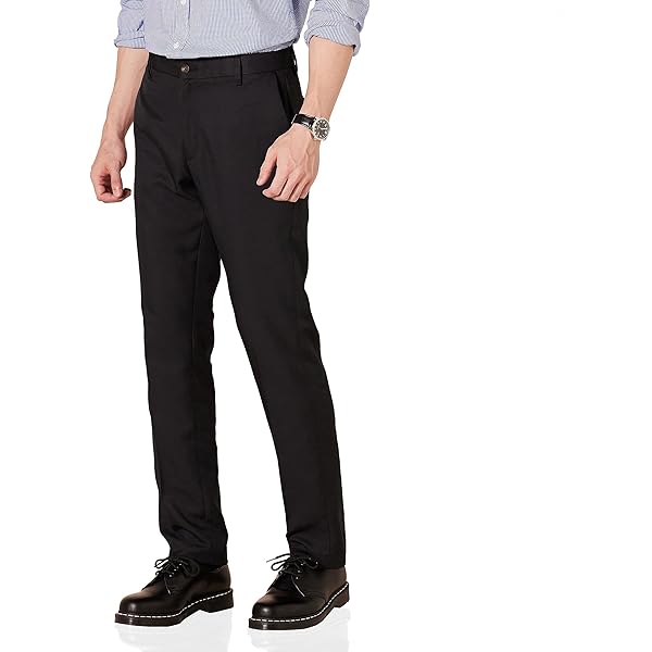 Amazon Essentials Men's Classic-Fit Expandable-Waist Pleated Dress Pant, Black, 33W x 30L Clothing, Shoes & Accessories