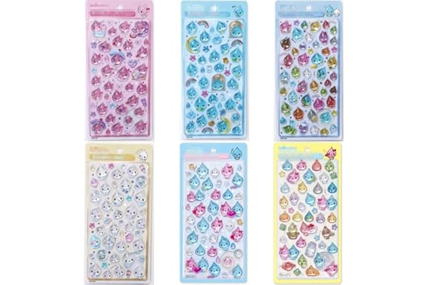 YAYAMIYA 6枚セット プシール たまごっち しずくちゃん まめっち めめっち くちばっち ぷくぷく レリーフシールセット マシュマロ風 おしり タイル 手帳 萌物 かわいい 誕生日プレゼント 子供への贈り物 人気 小物 [並行輸入品]