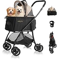 ペットカート tuki Amazon | Pandaloli ペットカート ベビーカー 犬 バギー:小型犬 中型犬