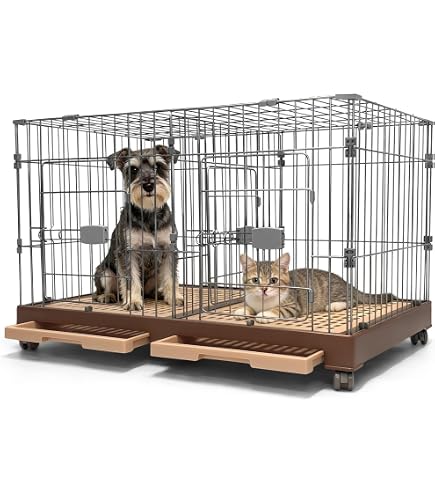 Amazon.co.jp: Ornatego 犬用繁殖ケージ ダブルドア・中央仕切り付き 2