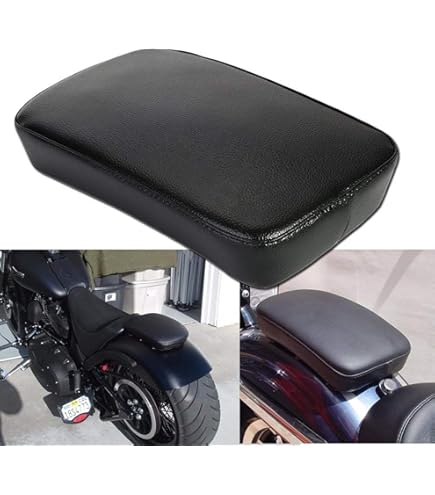 Snag This Detachable Black Leather Pillion Pad For Your Harley Bobber Chopper - Super Soft & Ready To Ride!