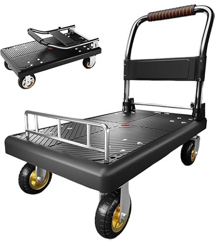折り畳みの台車、静かでよく転がる、場所を取らない Amazon.co.jp: 台車 折り畳み 軽量 ストッパー付き 静音 台車 360°回転