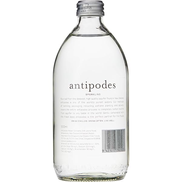 Sparkling Artesian Water 1000Ml Glass Bottles (Pack Of 8) By Antipodes Water Co New Zealand (9421017790097)