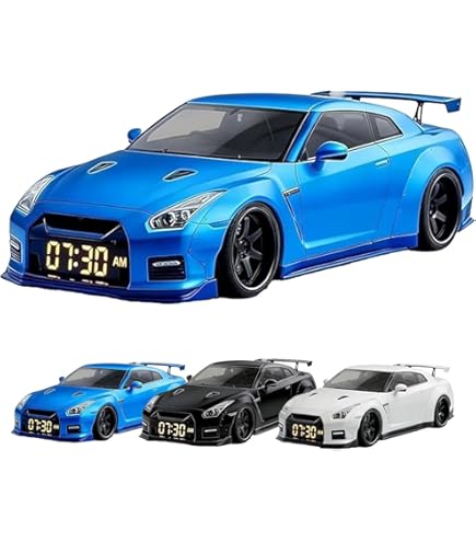 Amazon.co.jp: 時計表示付き車型目覚まし時計、エンジンライト