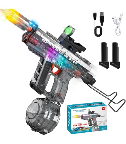 Amazon | 電動ウォーターガン 水鉄砲 電動 ガトリングガン 銃口炎灯
