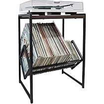 Amazon.co.jp: レコードプレーヤースタンド 2段レコード収納