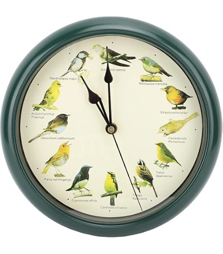 Amazon.co.jp: 鳥のさえずり ヴィンテージ掛け時計 - 12 種類の鳥の 