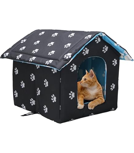 Amazon | 屋外/屋内猫用冷却キャットハウス、 防水・耐候性の野良猫