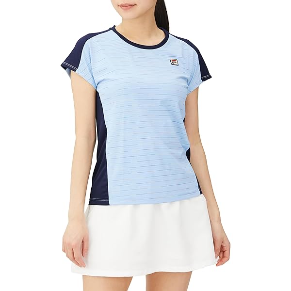 FILA テニスウェア 半袖シャツ＆スコート＆サンバイザー Amazon | [フィラ テニス] 半袖シャツ ゲームシャツ VL2697 レディース