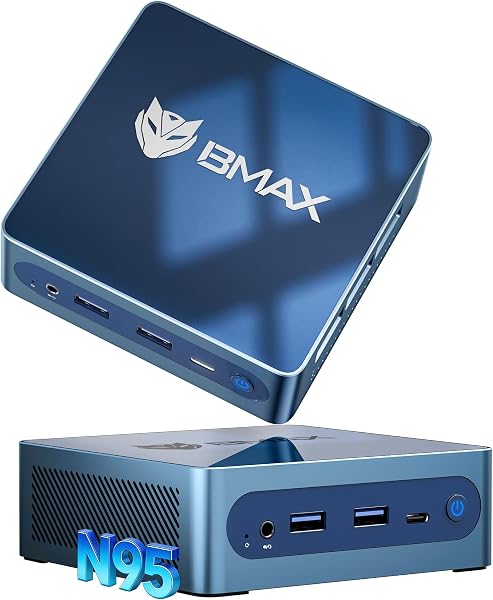 【ミニpc 最新第12世代 N95 省電力 N97より高速】BMAX ミニpc mini pc N95 4C/4T 15W 最大3.4GHz 12GB LPDDR5+512GB SSD 小型PC 8TB拡張M.2_NVMe/SATA HDMI2.1/2画面出力 4K@60Hz 小型パソコン 高速2.4G/5GWi-Fi BT5.0 ギガビットLAN 静音 ミニパソコン B4Plus - 1