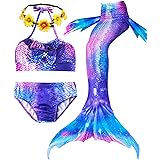 Camlinbo ガールズ水着 マーメイド 水泳用 マーメイド コスチューム ビキニセット ビッグガールズ 誕生日ギフト 3~12歳