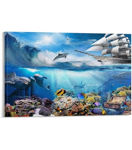 Amazon.co.jp: 青い海 クリスチャン・ラッセン 海の眺め