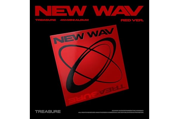 【Amazon.co.jp限定】TREASURE 4th MINI ALBUM [NEW WAV] RED VER.（ミニAL(輸入盤/再販対象)） - TREASURE（特典：応募抽選特典シリアルコード付きポストカード＋オリジナルフォトカードAmazon Ver.（絵柄E /メンバー別全10種よりランダム１種））