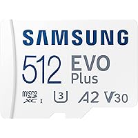 SAMSUNG EVO Plus 512GB w/SD Adaptor Micro SDXC, Up-to 130MB/s, Expanded Storage for Gaming Devices, Android Tablets and Smart
