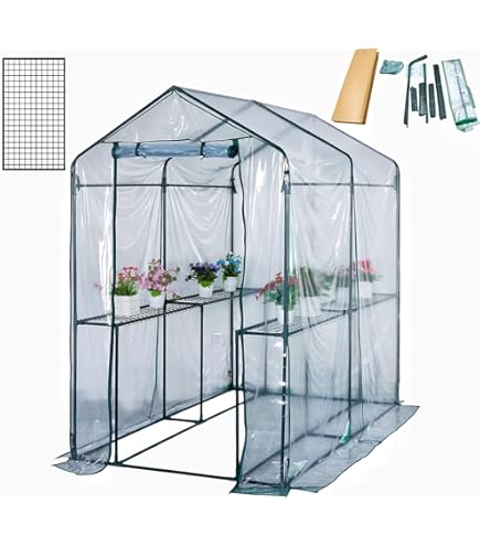 Amazon | OSJ ビニール温室 大型 カバー付き 220*120*215CM ベランダ