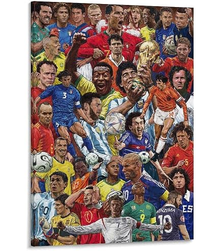 Amazon.co.jp: PELE ペレの有名なサッカー選手 アートパネル ポスター