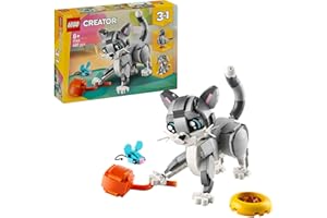 LEGO Creator 3in1 Playful Cat Pet Toy 31163, Transforms into a Dog Figure or a Pigeon, Animal Playset, Building Set for Kids (407 Pieces)