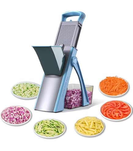 Eletronova Safe Mandoline Slicer – 4-in-1 Vegetable Cutter With French Fry Blade & Non-Slip Base