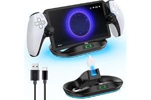PS Portal 用充電スタンド PS5 Portal リモートプレーヤー 充電ドック 過充電防止 LEDライト付き 取り外し可能なType-Cアダプタ 取付簡単 省スペース PSポータル 周辺機器 アクセサリー 黒