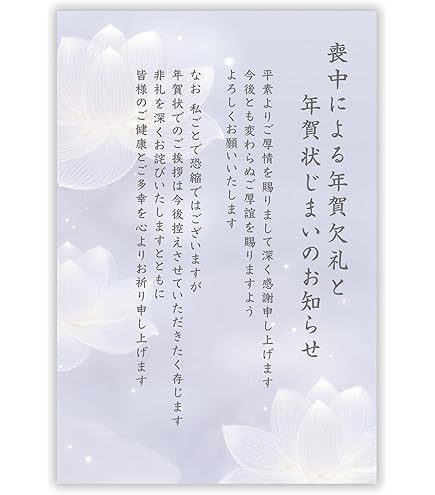 Amazon | 喪中はがき 20枚【年賀状じまい文/詳細記入不要】私製はがき