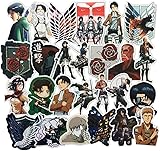 ホムラユー 进撃の巨人 42枚 シール ステッカーセット 防水ステッカー ブランド スーツケースステッカー お気に入りのスーツケース ギター 車 バイク 自転車 ヘルメット パソコン 携帯 ノート