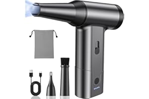 エアダスター 電動ブロワー ブロアー超強力250000RPM高速回転 最大風速120m/s 無段階風量調整 6000mAh USB Type-C充電式 215g 小型 3種類ノズル付き PC掃除/キーボード/家具/車内/エアコン/洗車用 収納ボックス 日本語取扱説明書付き