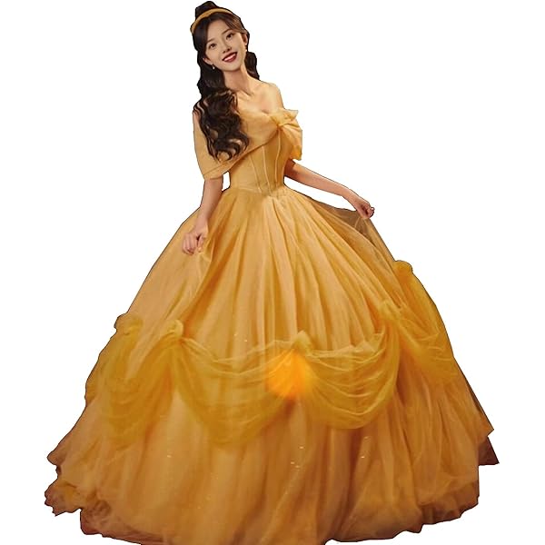 Amazon.co.jp: 即納 コスプレ衣装 美女と野獣 ベル ハロウィン仮装衣装