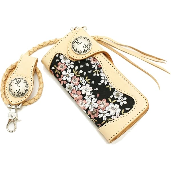 Amazon | [花山] かざん 京桜金襴 レザーロングウォレット 和柄